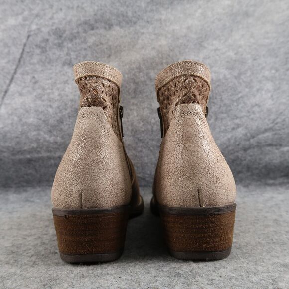 Corkys Shoes Womens 10 Booties Fashion Leather Double Zip Perforated Block Heel - Picture 6 of 16